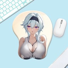Beautiful silicone wrist guard mouse pad with large chest, anti slip mouse pad