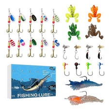 2025 Fishing Advent Calendar 24 Fishing Lures Set Christmas Gift for Anglers NEW
