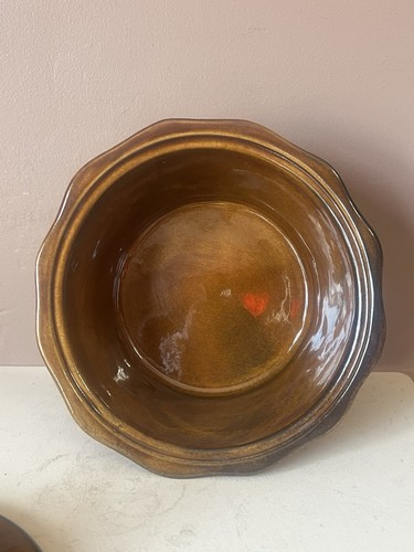 CALIFORNIA USA Pottery #374 Brown Glazed Ceramic Leaf Design Lidded Tureen - Picture 5 of 11