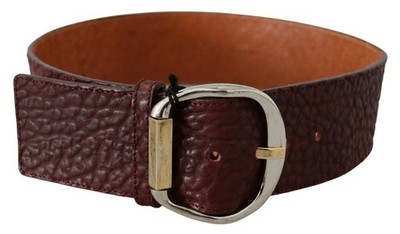GF FERRE Women Bordeaux Fashion Belt Leather Skin Pattern Midi Strap Sz 70cm 28 