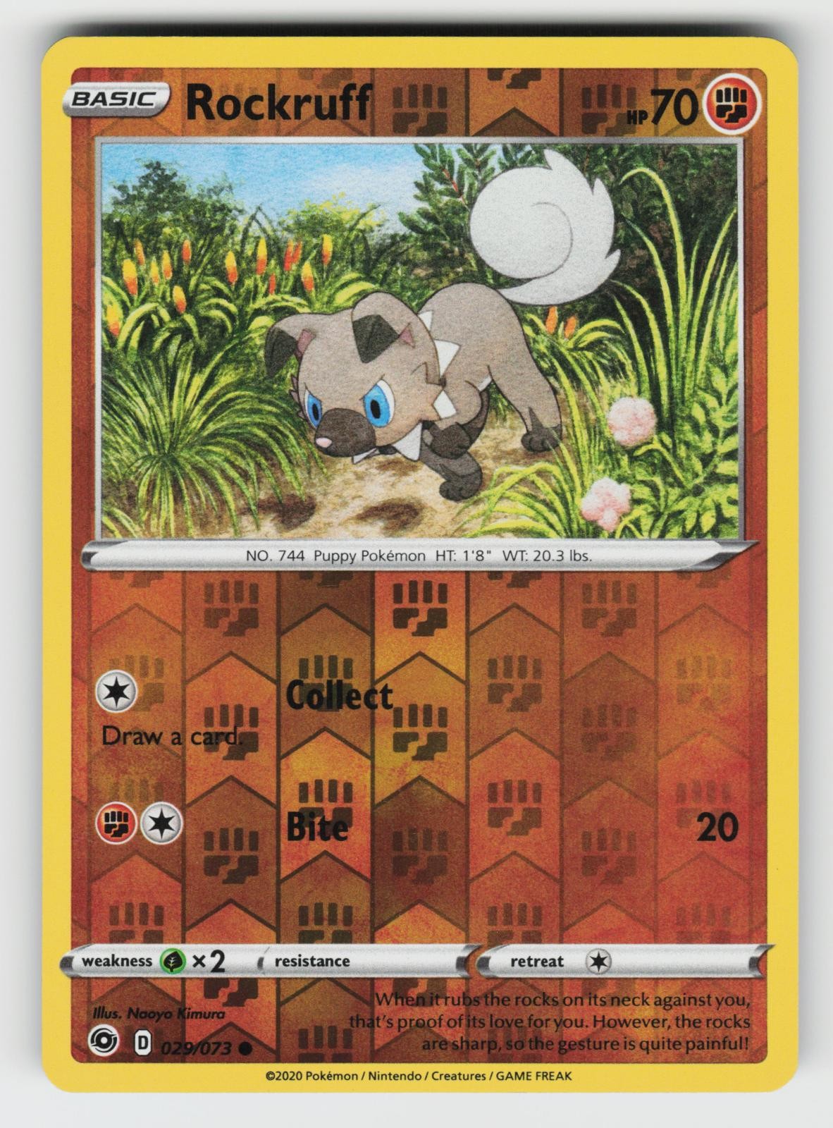 Rockruff 029/073 Champion's Path C Reverse Holo NM/M Pokemon