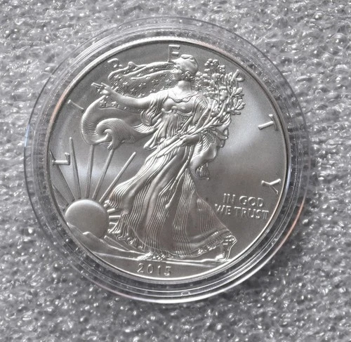 2015-W $1 Burnished American Silver Eagle Coin Only-NO BOX-No Reserve