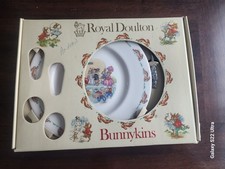 Royal Doulton Bunnykins Baby Plate Set Fork Spoon Christening Gift