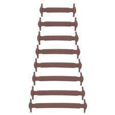 32Pcs No Tie Shoe Laces for Adults, Elastic Flat Tieless Shoelaces, Brown