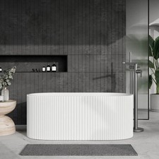 Modern Oval Freestanding Bath 1500mm Fluted Design