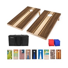 GoSports 4 x 2 ft Regulation Size Wood Cornhole Boards - 10 Vintage Wood Desi...