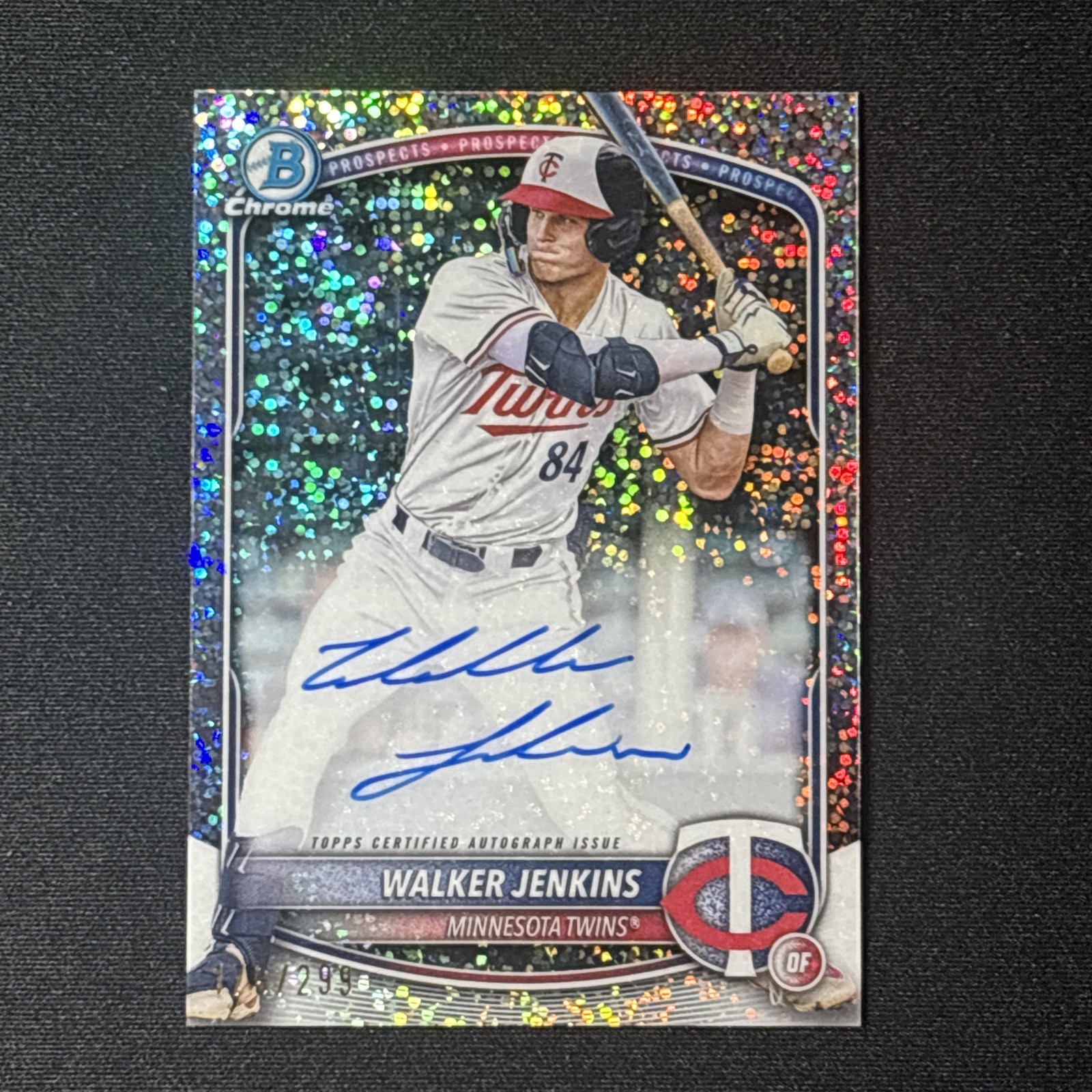 2025 Bowman Chrome Walker Jenkins Auto /299 Speckle Refractor CPA-WJ