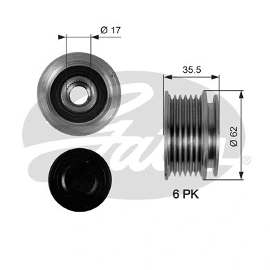 ALTERNATOR FREEWHEEL CLUTCH FITS: VW PASSAT B7 1.8 TSI/2.0 TSI.VW PASSAT B7 E