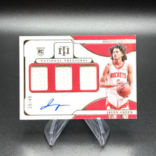 Jalen Green 2021-22 Panini National Treasures Rookie Triple Material Auto /49 RC
