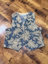 Vintage 90s On The Verge Vest Womens Medium Tapestry Grandma Cottage