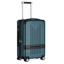 Montblanc Trolley Cabina Leggero Compatto 21” Trasporto Avio Blu Policarbonato Nuovo