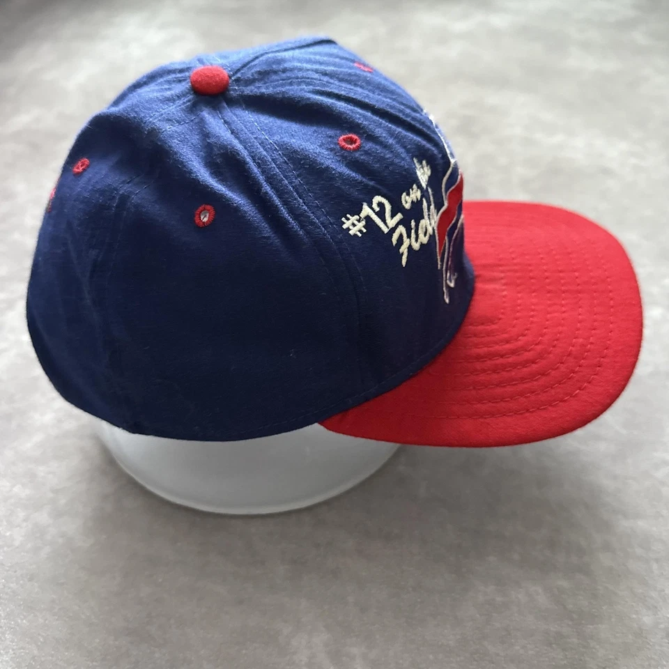 De colección Años 90 Buffalo Bills Gorra Gorra Snap Back Para Hombres Azul Rojo NFL Fútbol Nueva Era Foto 4 de 4