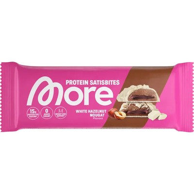 12x50g - More Nutrition Protein Satisbites - White Hazelnut Nougat MHD 06.06.26