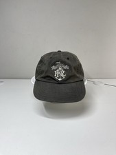 VTG 90s Polo Ralph Lauren PRL Hat Cap Anchor Logo Leather Strap Faded Black Rare