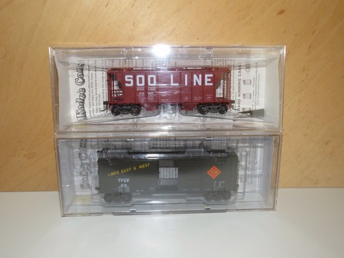 H0 Kadee Cars 2x 4824/8016 40' PS-1 Box Car, Hopper como nuevo embalaje original 0289 | Condition: Gebraucht