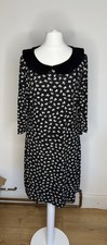 Gabby Skye Vintage Mod Style Poodle Print Shift Dress with PeterPan Collar uk 8 