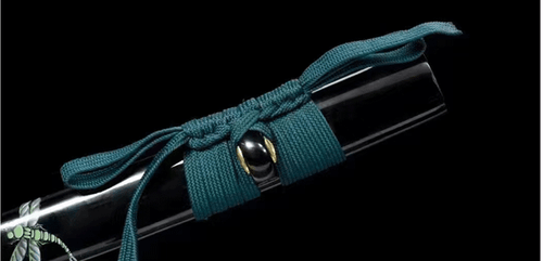 Espada Samurai Japonesa Hecha a Mano Katana Primavera Acero Laca Negra Saya Latón Ajuste - Imagen 6 de 10