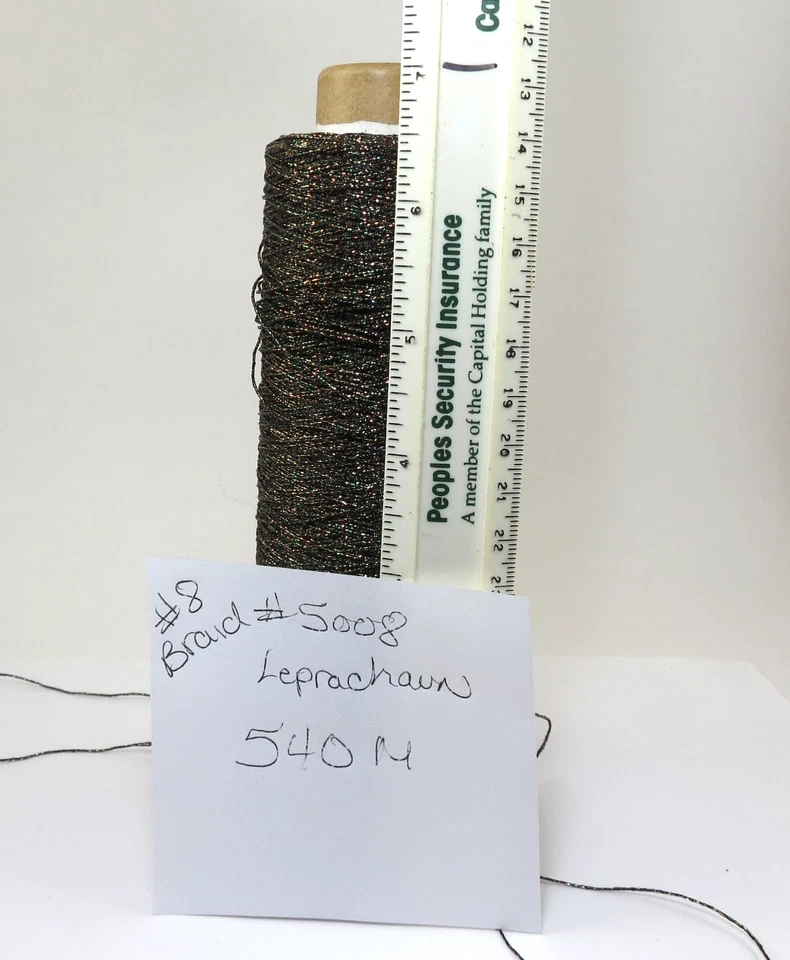 Kreinik Metallic Thread Leprechaun #5008- #8 Braid-540 Meters Cone - Image 3 of 3