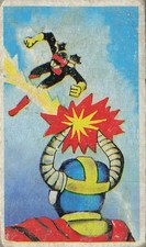 Robot Monster vs Superhero Kick Explosion Menko Card