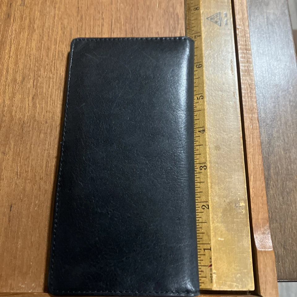 Cartera de motociclista de cuero negra Jack Daniels de colección tarjeta de identificación larga Foto 3 de 4