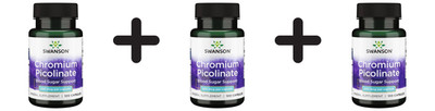 3 x Swanson Chromium Picolinate, 200mcg - 100 caps (78,75 EUR/kg)