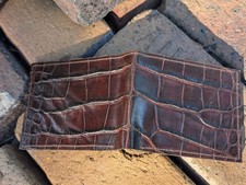 American Wild Alligator leather Bifold Wallet Swamp Skin Gator Hide Oct4