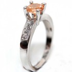 2CT  Padparadscha 925 Solid Sterling Silver Ring Sz 8 — photo 2