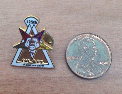 Vintage Eastern Star Free Masons FATAL CAL O.E.S 125th Anniversary Lapel Pin
