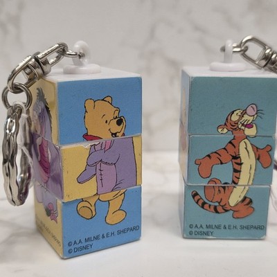 Disney Winnie the Pooh And Friends Rotating Puzzle Keychain Set (2) Never Used