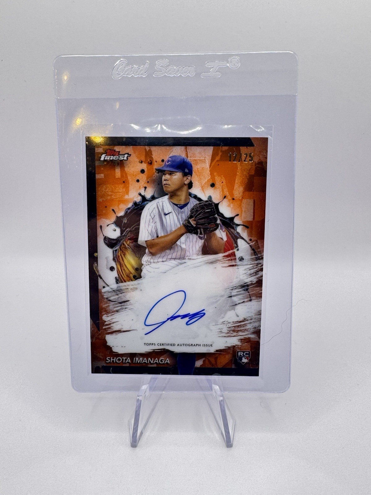 Shota Imanaga 2024 Finest Auto Orange Refractor Rookie RC 12/25