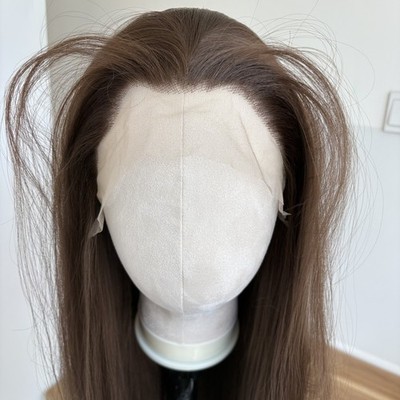 Long Straight Brown Natural Lace Front Wigs Women Synthetic Hair Heat Resistant