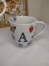 Anthropologie Initial “A” Monarch Garden Motif Floral Coffee Mug