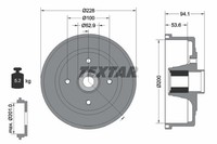 2X Bremstrommel Textar 94041100 FüR X01 Corsa X04 Opel Tigra Twintop F08 F68 W5L