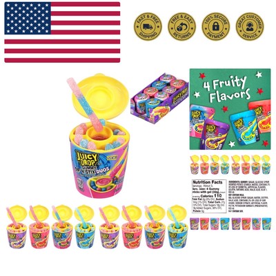 Sour Candy Dip N Stix - 8 Ct Fun Sour Candy Variety Pack, Assorted Fruity Fla...