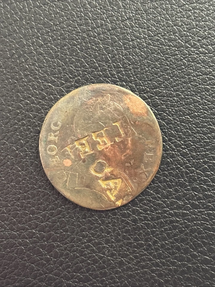 1778 Machin's Mills Halfpenny - Colonial Copper Coin STAMPED ERROR! Rare Coin! - Image 2 of 3