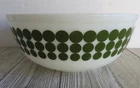 Vtg Pyrex #404 4 Qt Green Polka Dot Nesting Mixing Bowl