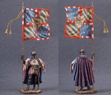 Tin toy soldiers ELITE painte 54mm. Teutonic knight with the banner of the Order