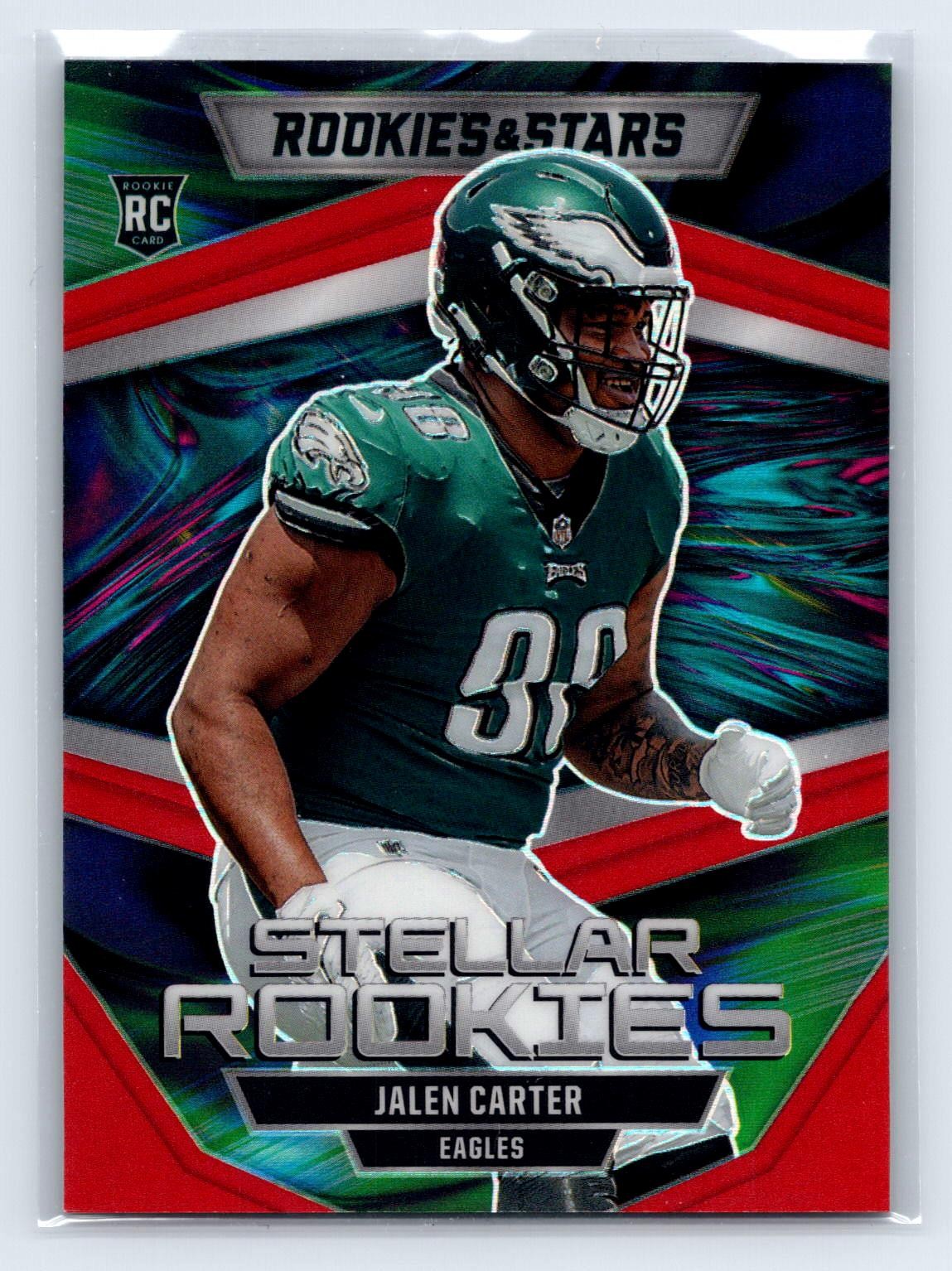 Jalen Carter Rookie 2023 Panini Rookies & Stars Stellar Rookies Red /99 Eagles