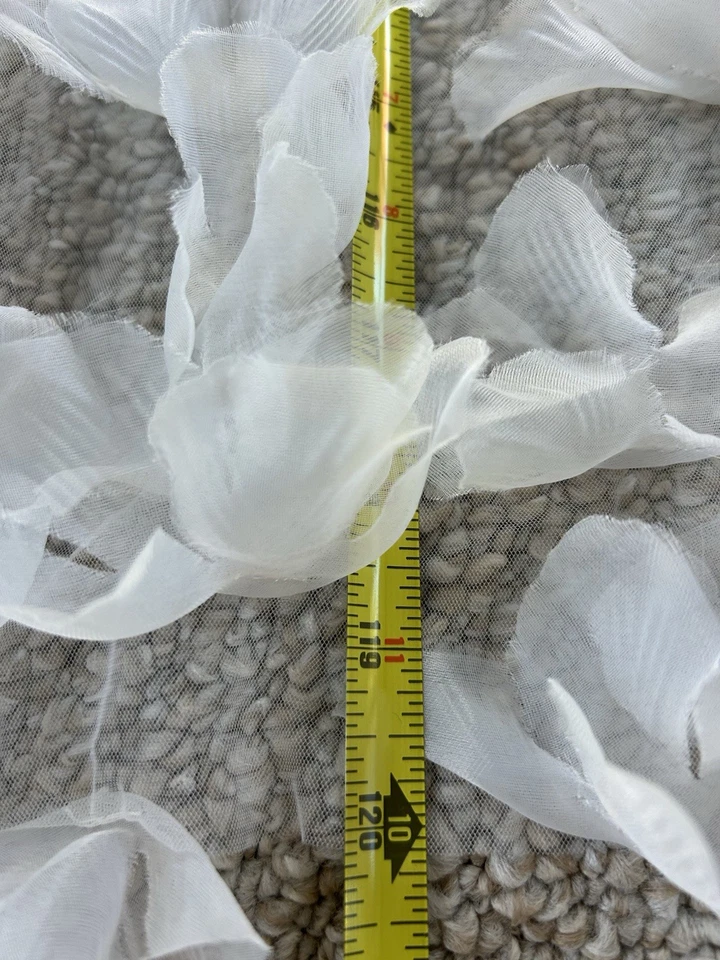 ¡NUEVO! "Velo de boda nupcial 120"" longitud catedral marfil 3D aplique floral elegante" Foto 3 de 4