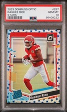 Graded 2023 Panini Donruss Optic Rashee Rice #257 Stars Rookie Card PSA 10. rookie card picture