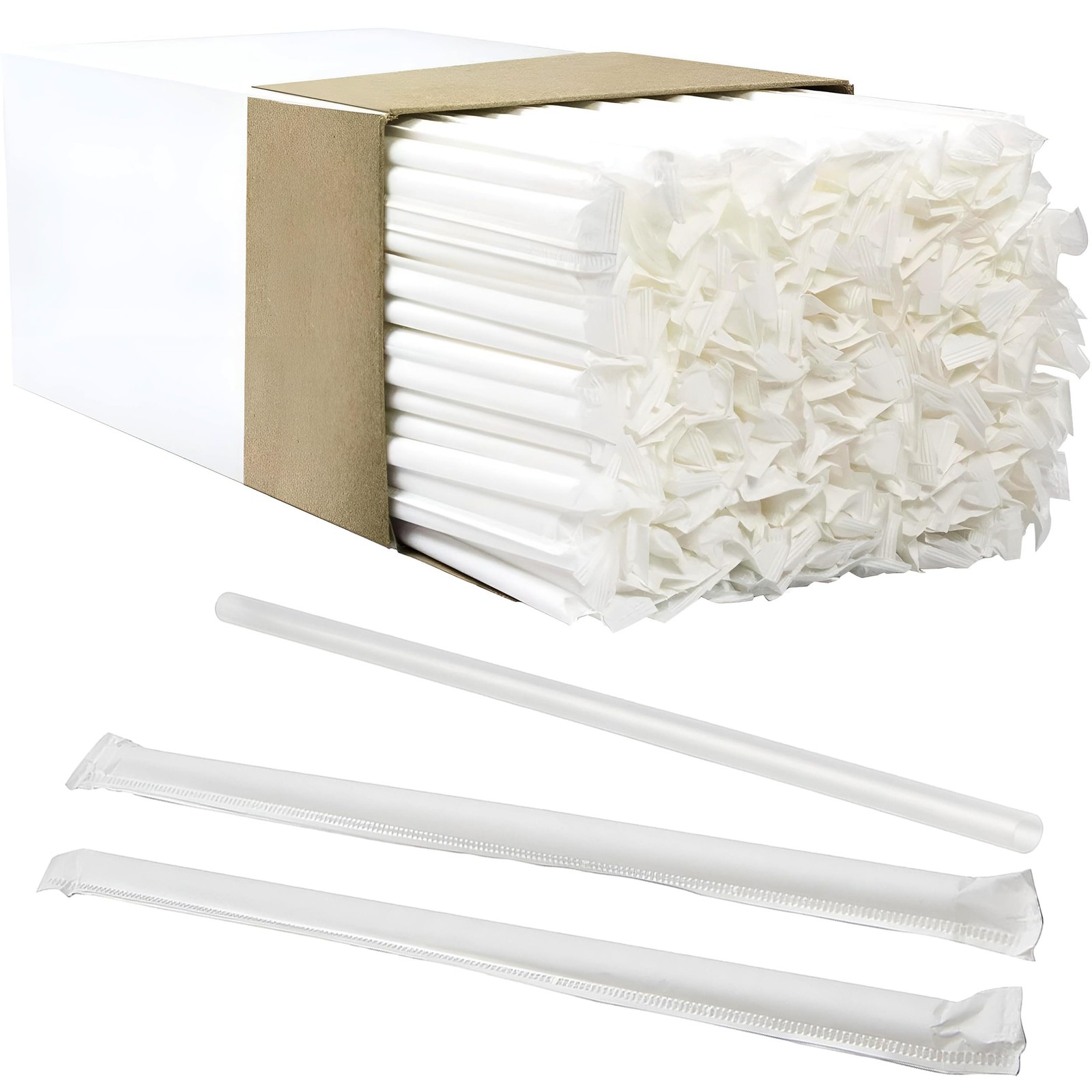 Avant Grub’s BPA-Free Big, Straws 300 Pack. Paper-Wrapped, Clear, Thick, &