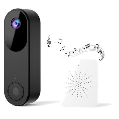 Battery-Powered Video Doorbell with Live View & Indoor Chime - Secure Design
