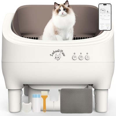 Selbstreinigende Katzentoilette, intelligente automatische doppelte Geruchsentfernung, 78L APP Contr