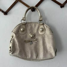 Borsa a mano Blumarine beige oro tela Y2K Made in Italy buone condizioni