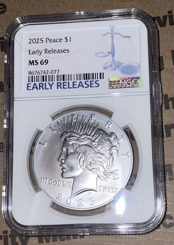 💥2025 Peace Dollar Early Release Label NGC MS69💥