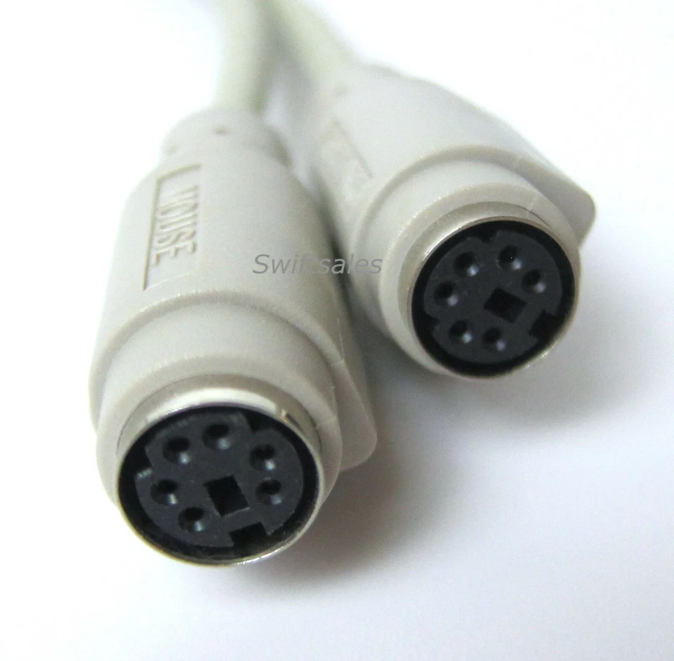 BAFO 6-Pin Mini-DIN PS/2 Port Keyboard & Mouse Male-Fem/Fem Y-Splitter Cable - Image 4 of 4