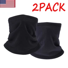 2PACK Neck Warmer Gaiter Winter Fleece Ski Face Mask Tube Scarf for Cold Weather