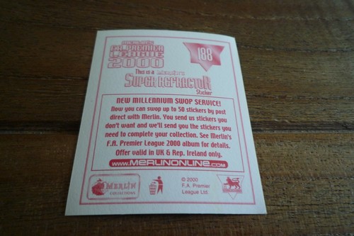 Merlin Premier League 2000 Football Stickers no's 1-200 - VGC Pick Your Stickers - Picture 11 of 24