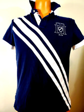 Tommy Hilfiger Men's Short Sleeve Polo Shirt Custom Fit Blue  White Size Small