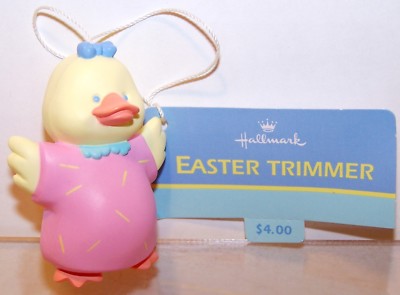 1990 NEW Hallmark Easter Trimmer GIRL DUCK Ornament with Tag EHD1056 Never Used